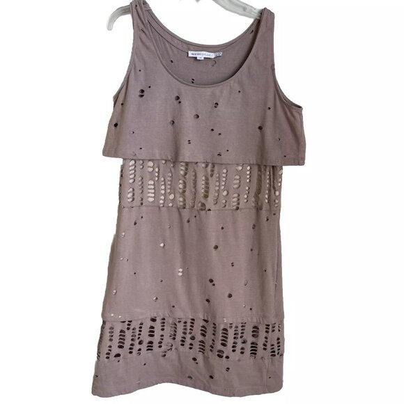 See By Chloe Beige Taupe Distressed Layered Tank Dress - Picture 1 of 6